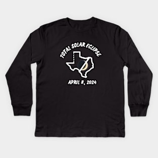 Texas Total Solar Eclipse 2024 Kids Long Sleeve T-Shirt